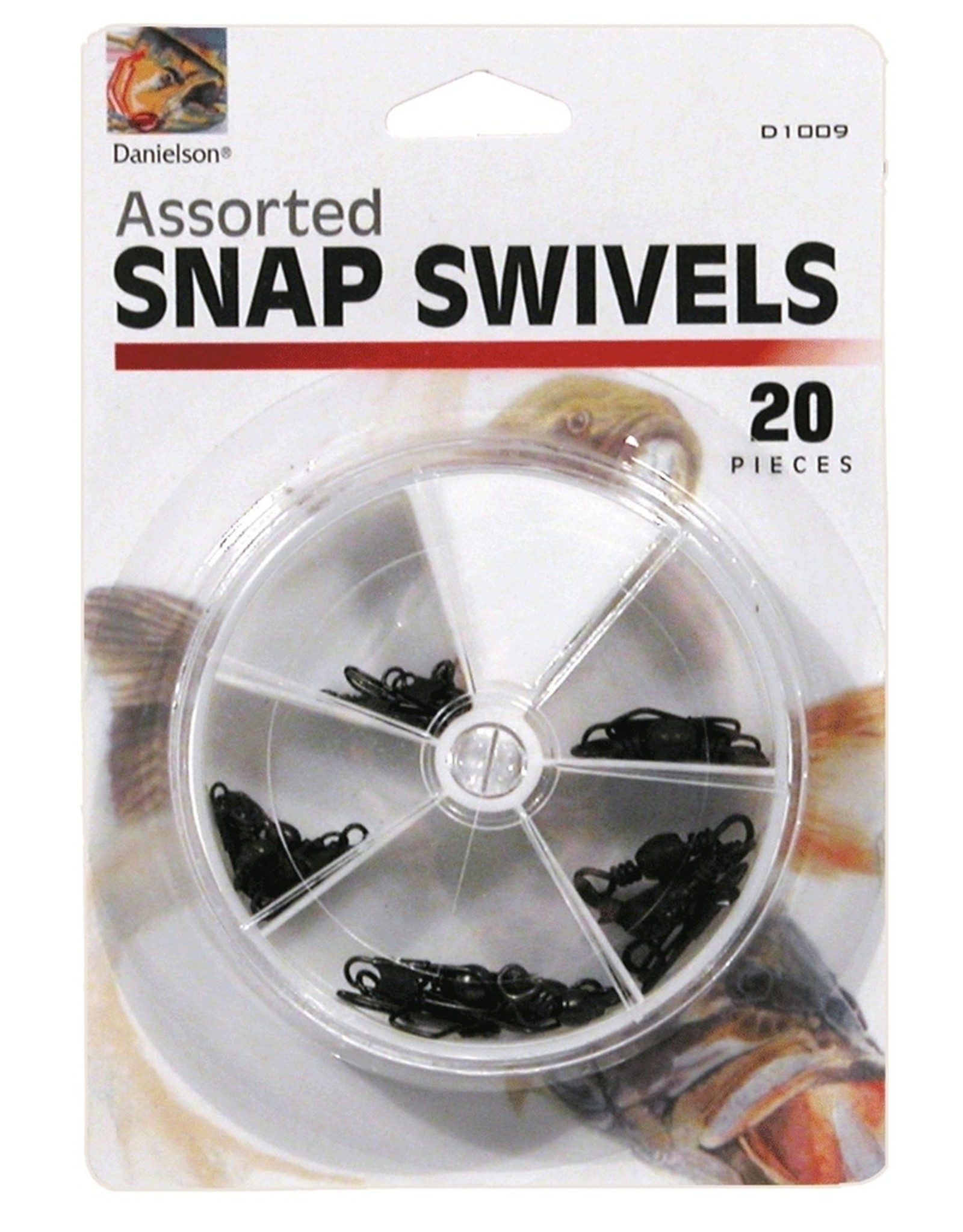 DANIELSON DAN BARREL SWIVEL W/ SAFETY SNAP ASST 20PK