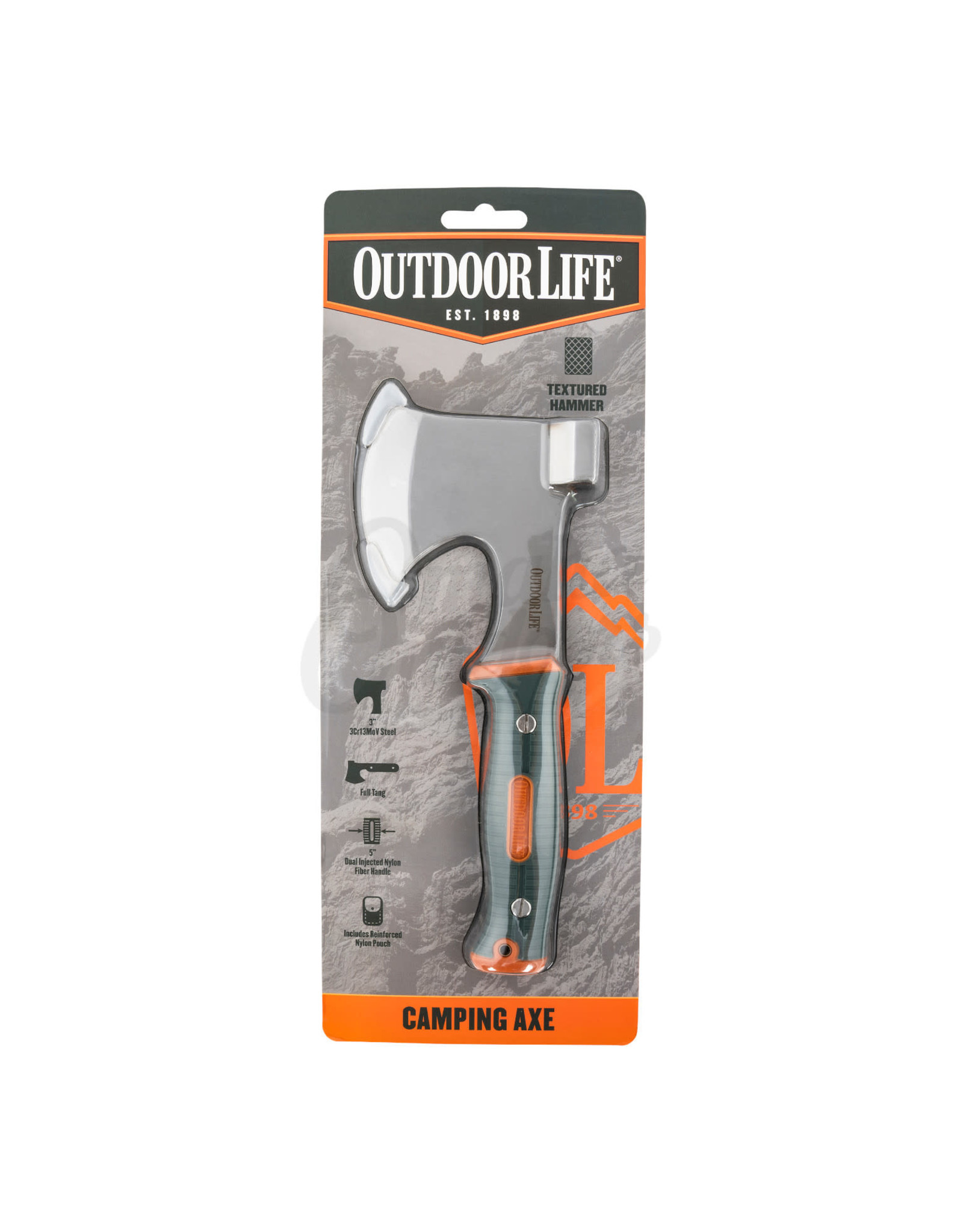OUTDOOR LIFE OL CAMPING AXE SS/TEXTURED W/ SHEATH