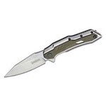 KERSHAW KER SALVAGE 3" STONEWASH/GREEN FOLD KNIFE