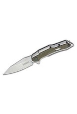 KERSHAW KER SALVAGE 3" STONEWASH/GREEN FOLD KNIFE