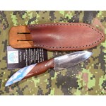 CUTTING EDGE CONSIGN CE BLUE MARBLE KNIFE W/ LEATHER SHEATH