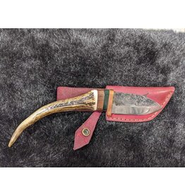 CUTTING EDGE CONSIGN CE DUCK HUNTING ANTLER FIXED W/ LEATHER SHEATH