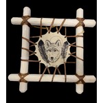 DRAWING BY STILES CONSIGN DEER RAWHIDE / SPRUCE FRAME "WOLF"