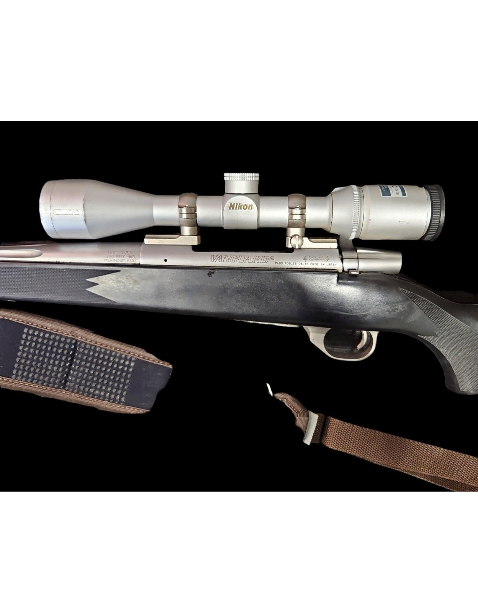 WEATHERBY USED WBY VAN 300WBY STAINLESS FLUTED BLACK SYN PKG W/ MUZZLE BREAK & NIKON MONARCH 4-10X40