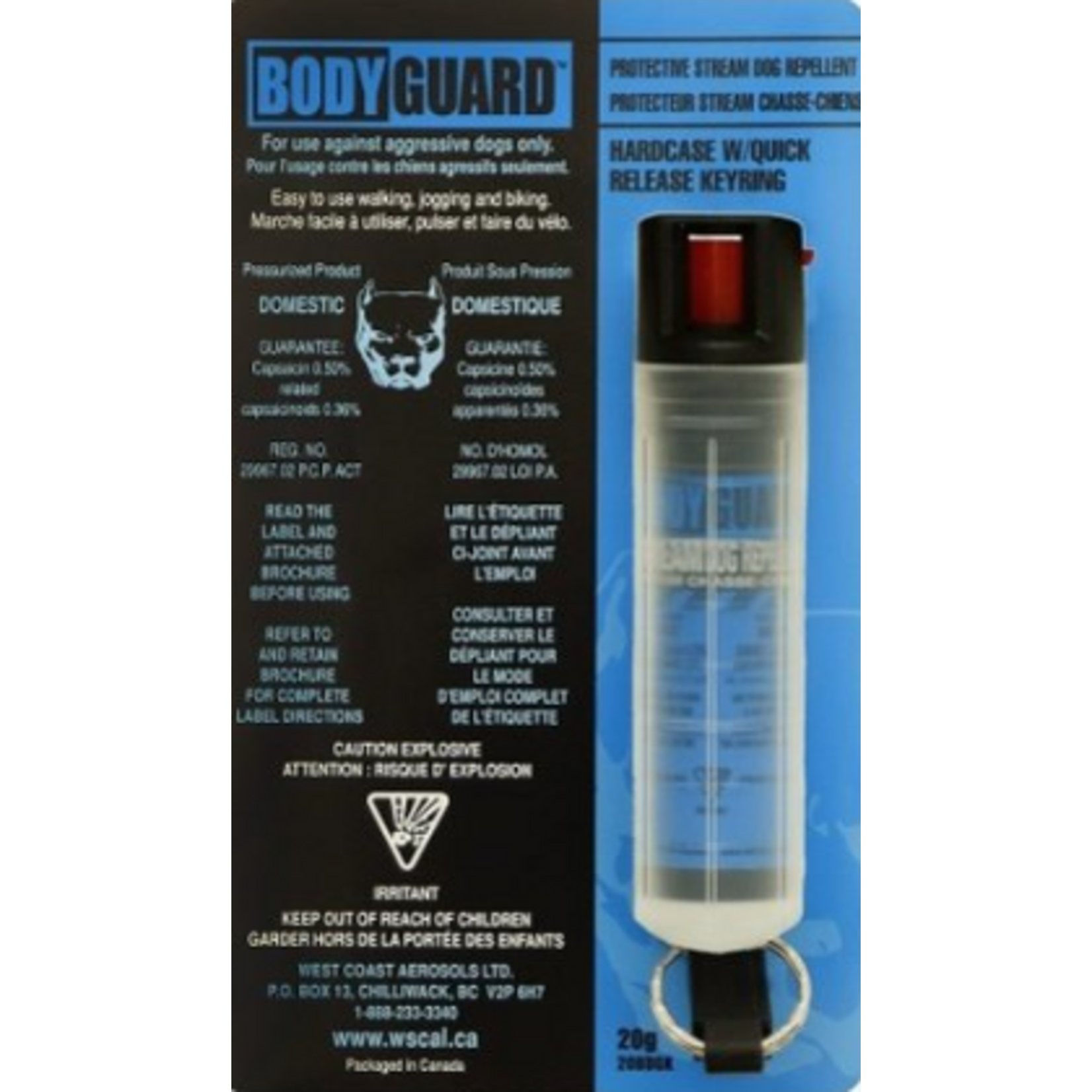 BODYGAURD BG PROTECTIVE DOG REPELLENT 20g W/ QUICK RELEASE