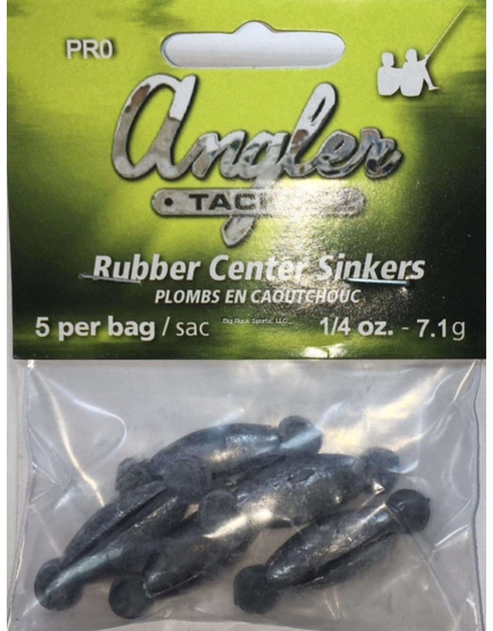 ANGLER TACKLE AT RUBBER CENTER SINKER SINKER