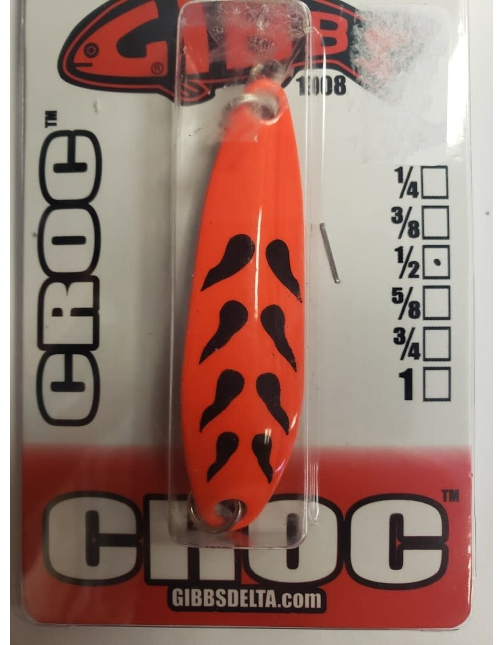 GIBBS GIBBS CROC SPOON FIRE ORANGE BLACK WING 2-3/4" 1/2oz