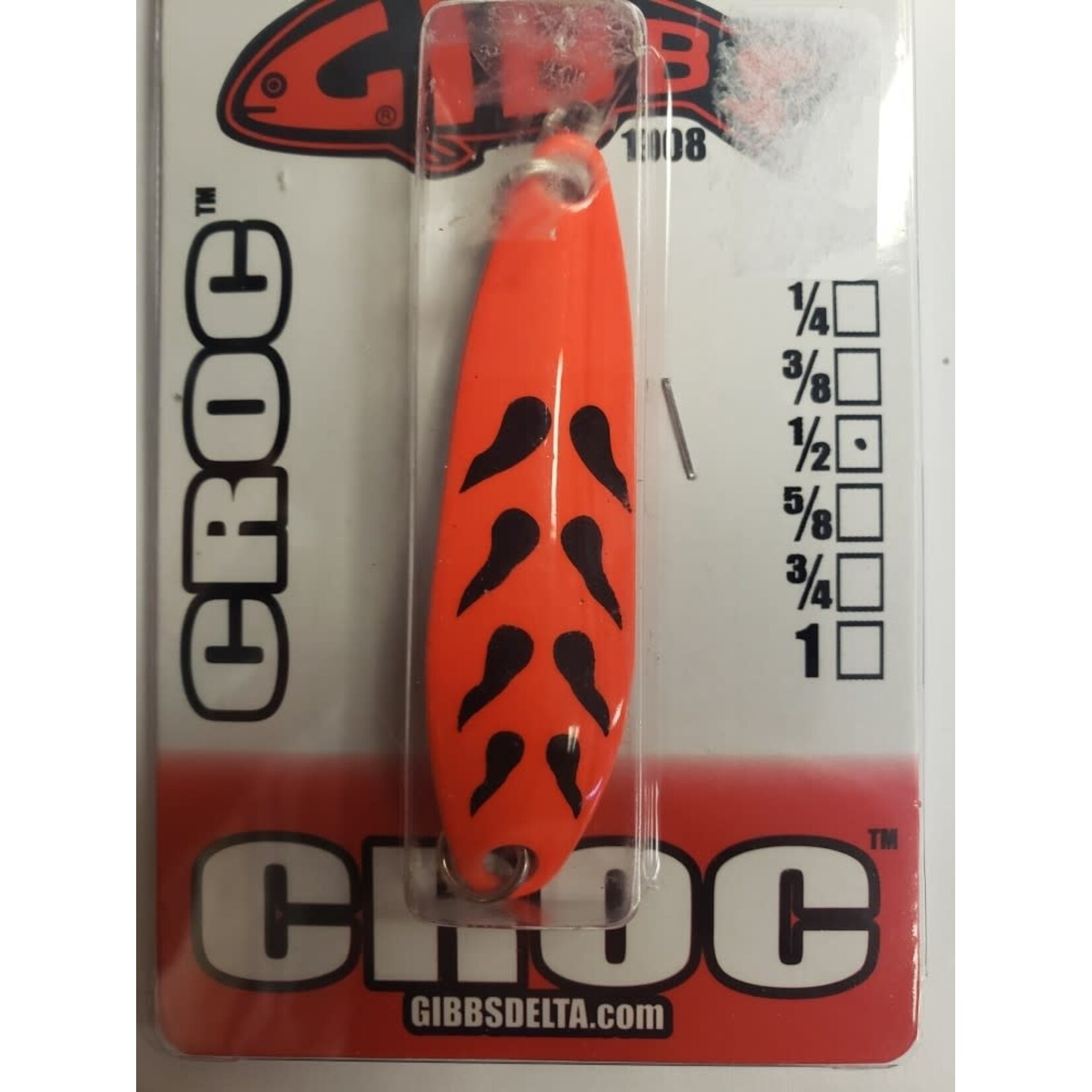 GIBBS GIBBS CROC SPOON FIRE ORANGE BLACK WING 2-3/4" 1/2oz