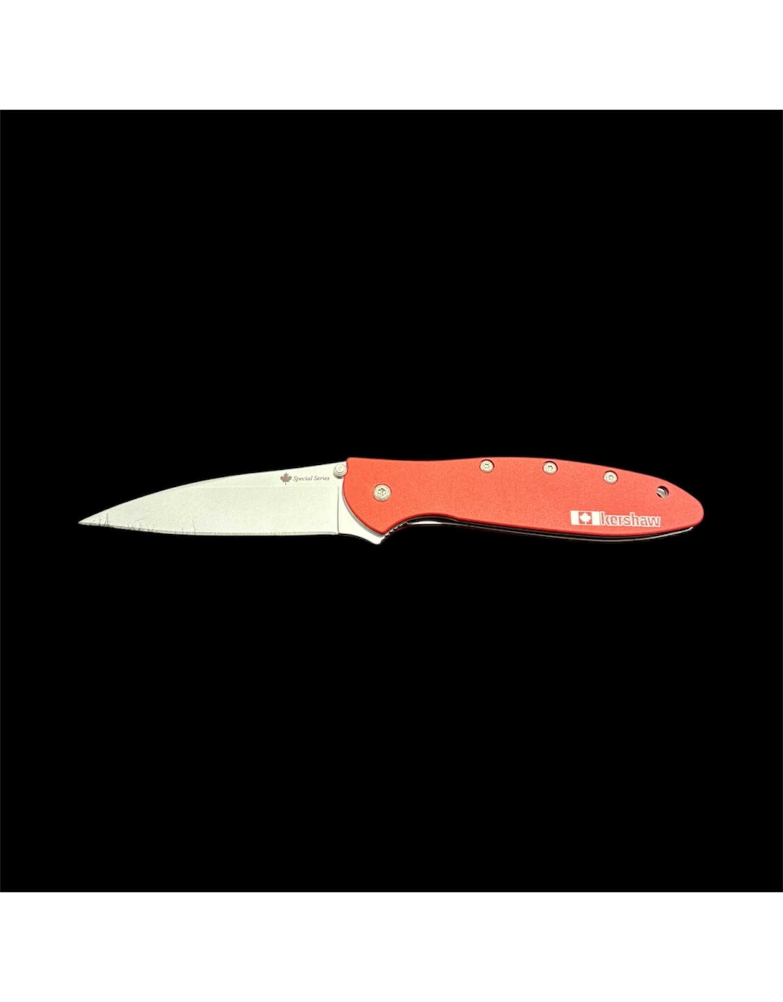 KERSHAW KER LEEK CANADIAN FOLD/FLIP RED (FLAG) / SS KNIFE