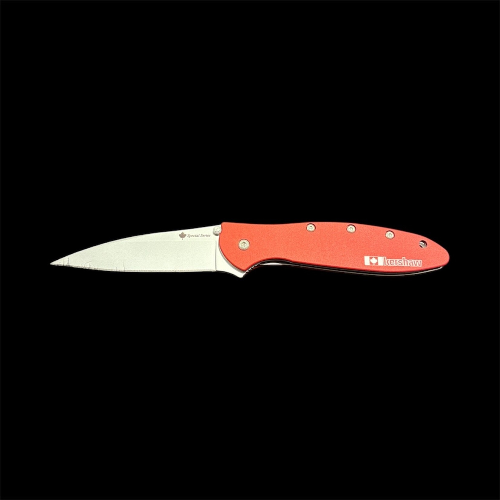 KERSHAW KER LEEK CANADIAN FOLD/FLIP RED (FLAG) / SS KNIFE