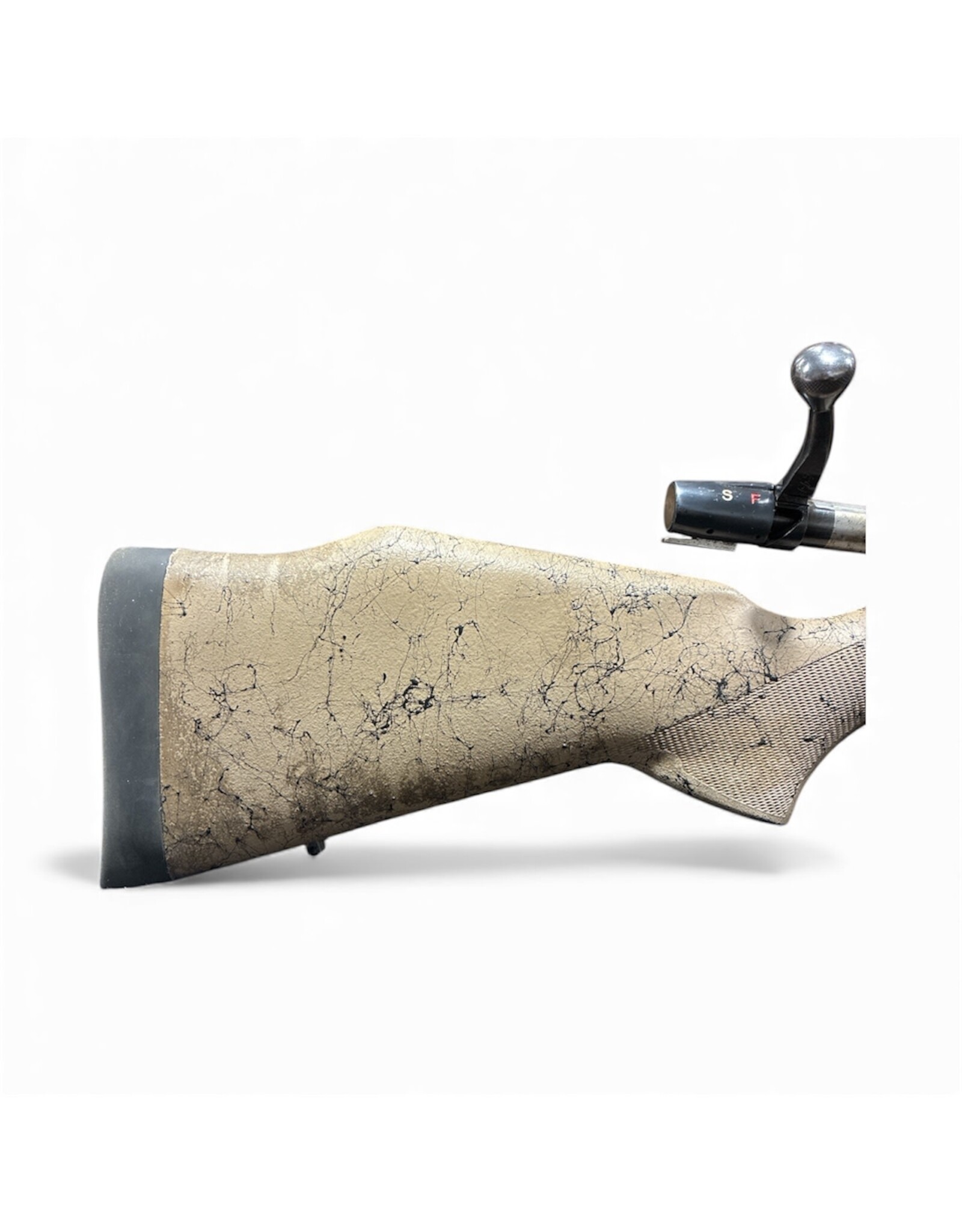 WEATHERBY USED WBY VAN 338 WIN TAN / BLACK SPIDER SYNTHETIC BOLT ACTION