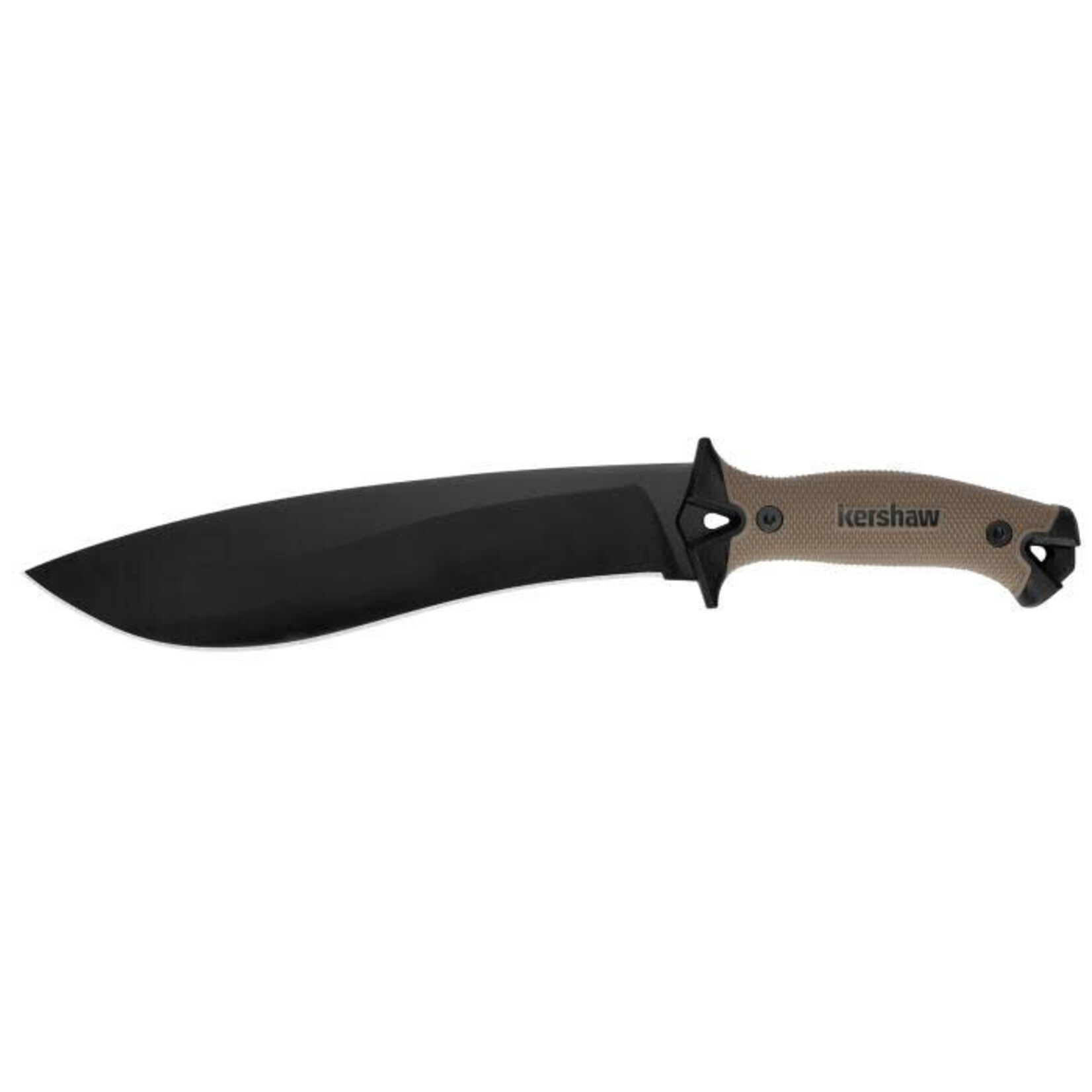 KERSHAW KER CAMP 10 BOWIE BLACK/TAN FIXED 10" KNIFE W/ SHEATH