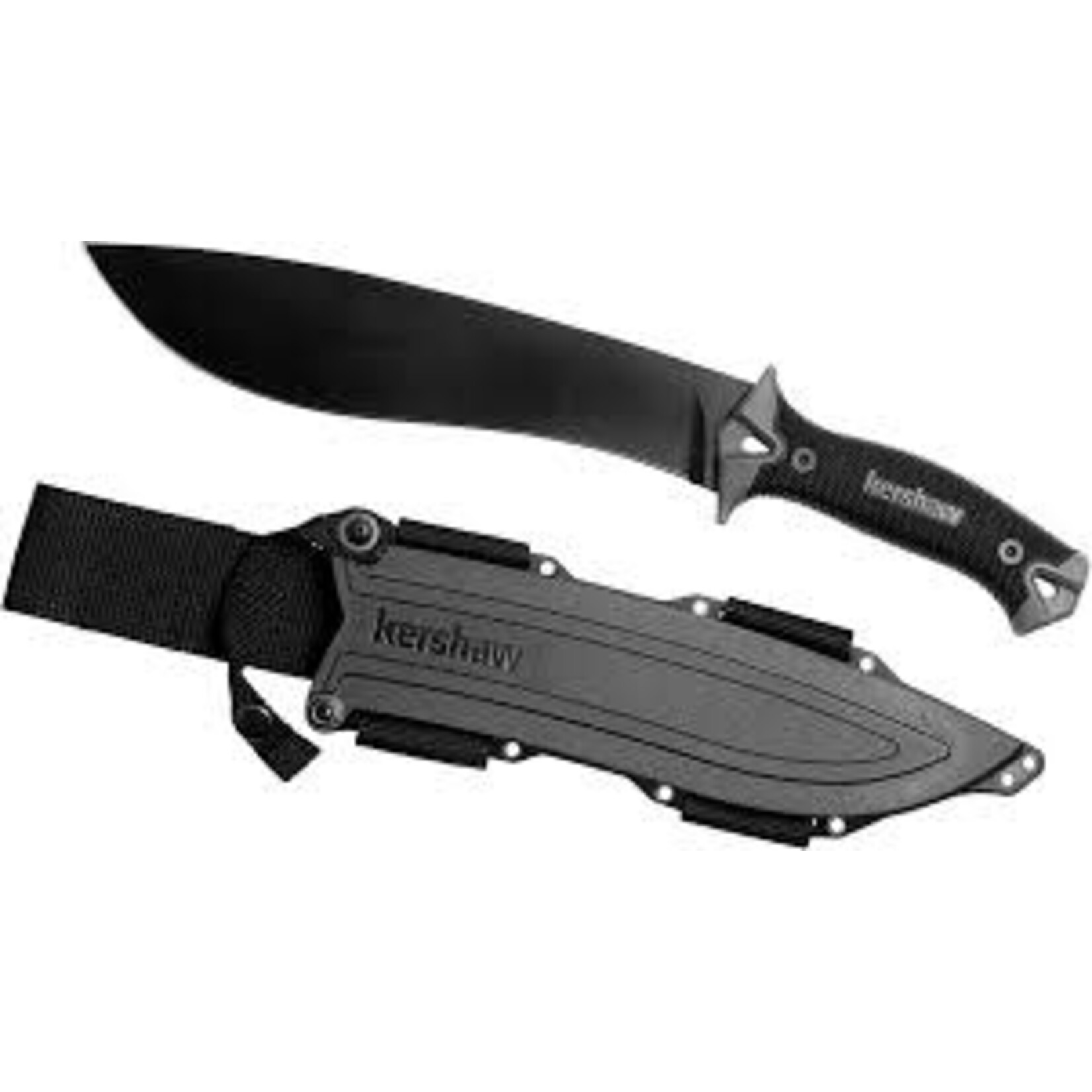 KERSHAW KER CAMP 10 BOWIE SS/BLACK FIXED 10" KNIFE W/ SHEATH