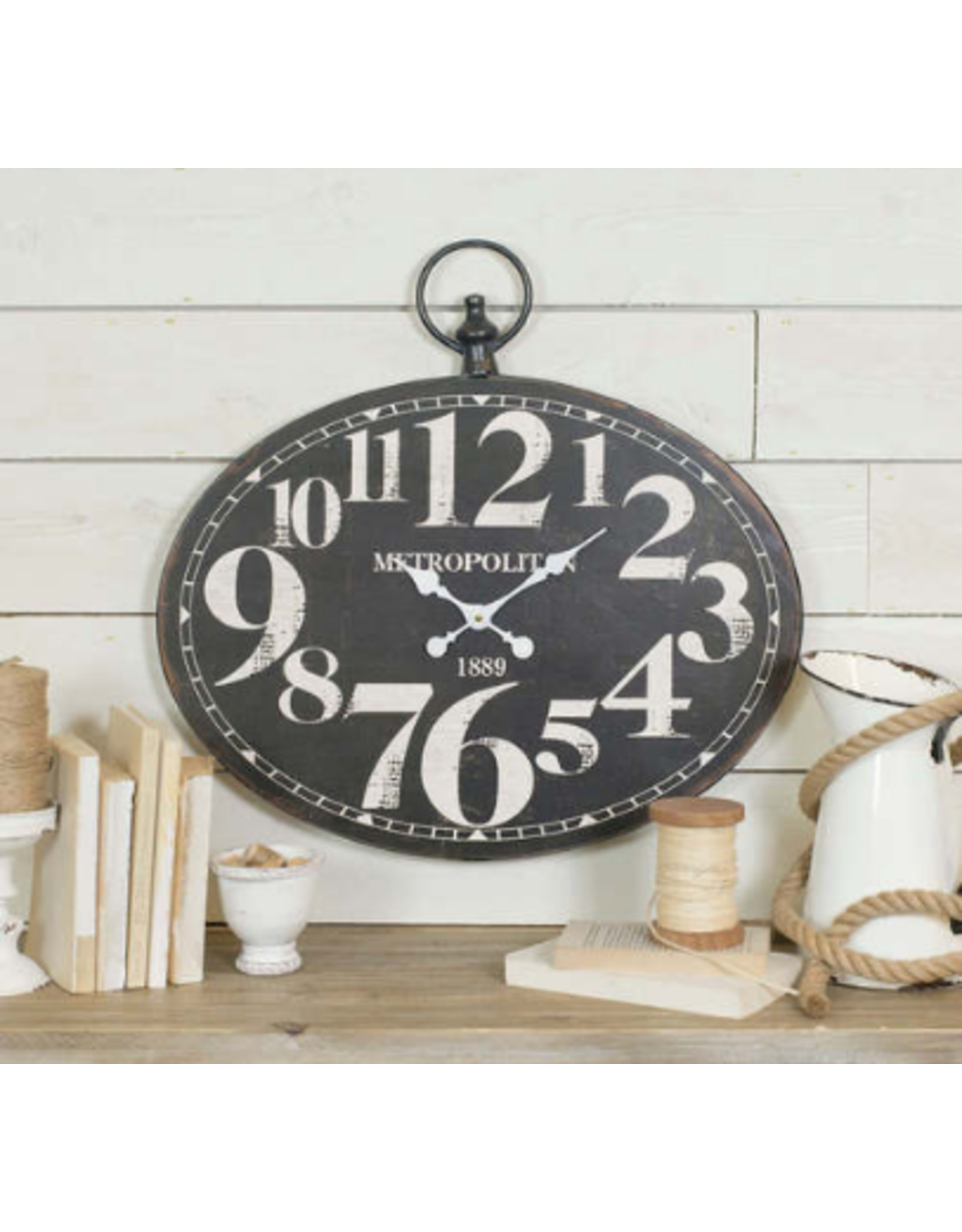 Mj8273 Mtl Oval Wall Clock Metropolitan Meraki Gift Boutique