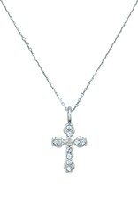 FRENCH KANDE 14.5-17.5" Adjustable Champagen Chain and Micro Cross Silver