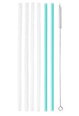 SWIG Clear & Aqua Resable Straw Set (Tall)