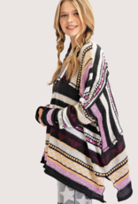 Black Multi Color Knit Sweater