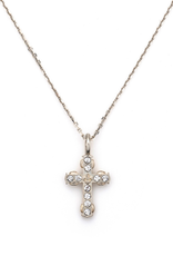 FRENCH KANDE 14.5-17.5" Adjustable Champagen Chain and Micro Cross Silver