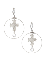 FRENCH KANDE Immacule Silver and Euro Crystal Earrings