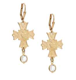 FRENCH KANDE Euro Crystal Immacule Gold Earrings