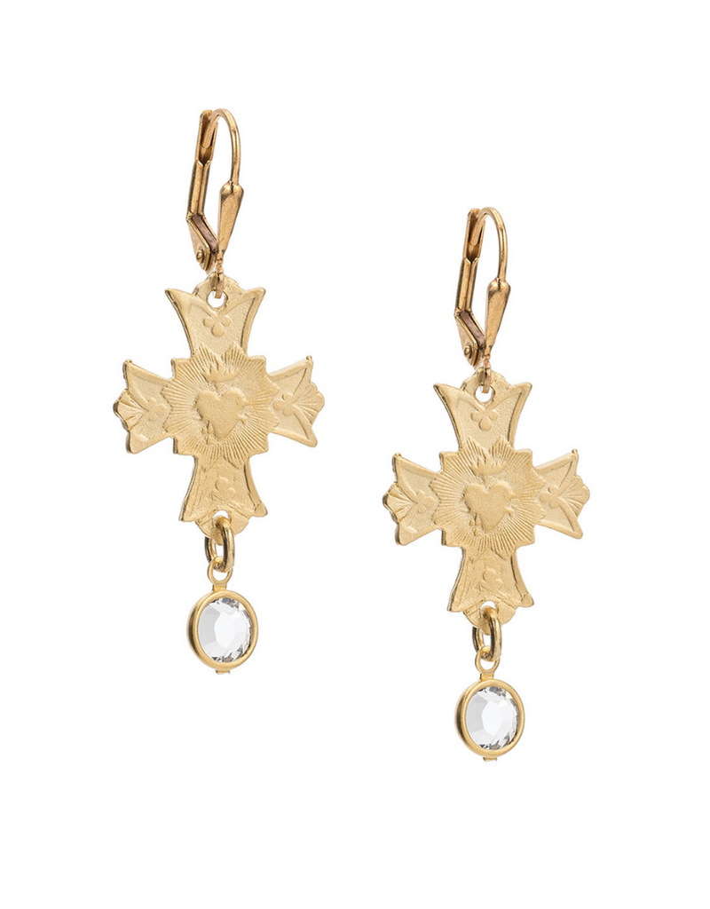 FRENCH KANDE Euro Crystal Immacule Gold Earrings