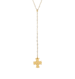 FRENCH KANDE Micro Pearl Immacule Lariat Gold Necklace