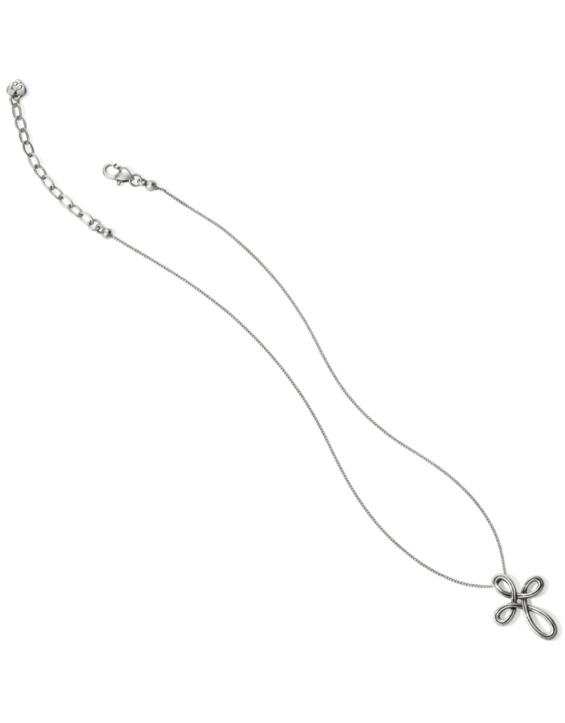 BRIGHTON Interlok Petite Cross Silver Necklace