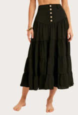 LISTIELE Black Tiered Maxi Skirt