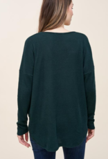STACCATO Green Long Sleeve Brushed Ribbed Top
