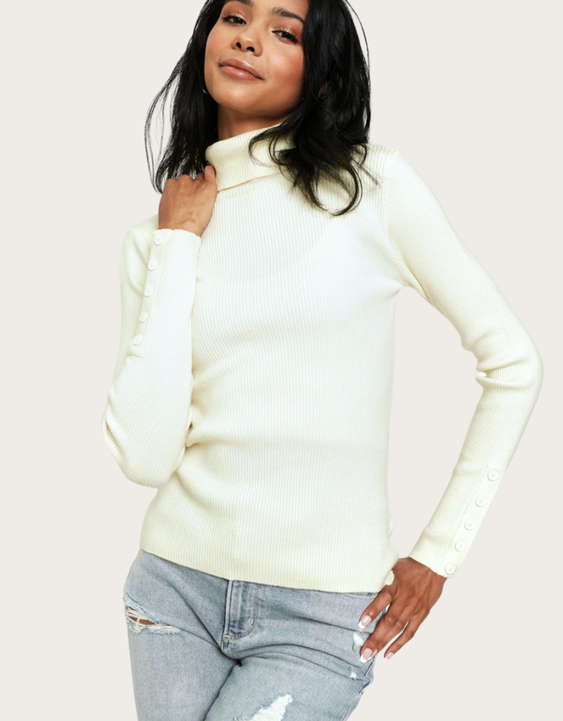 Cream Mock Neck Sweater - Cedar Chest 