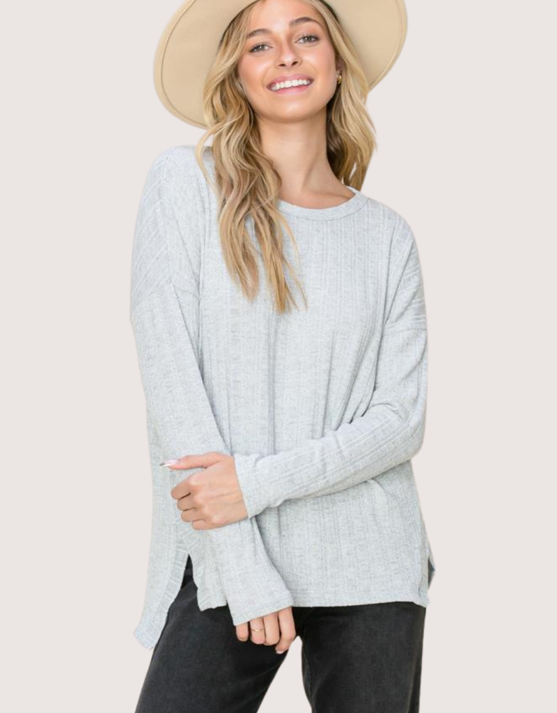 STACCATO Long Sleeve Heather Pull over Top