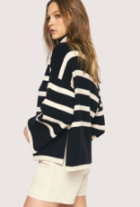 ENTRO Blk/Wht Stripe Sweater