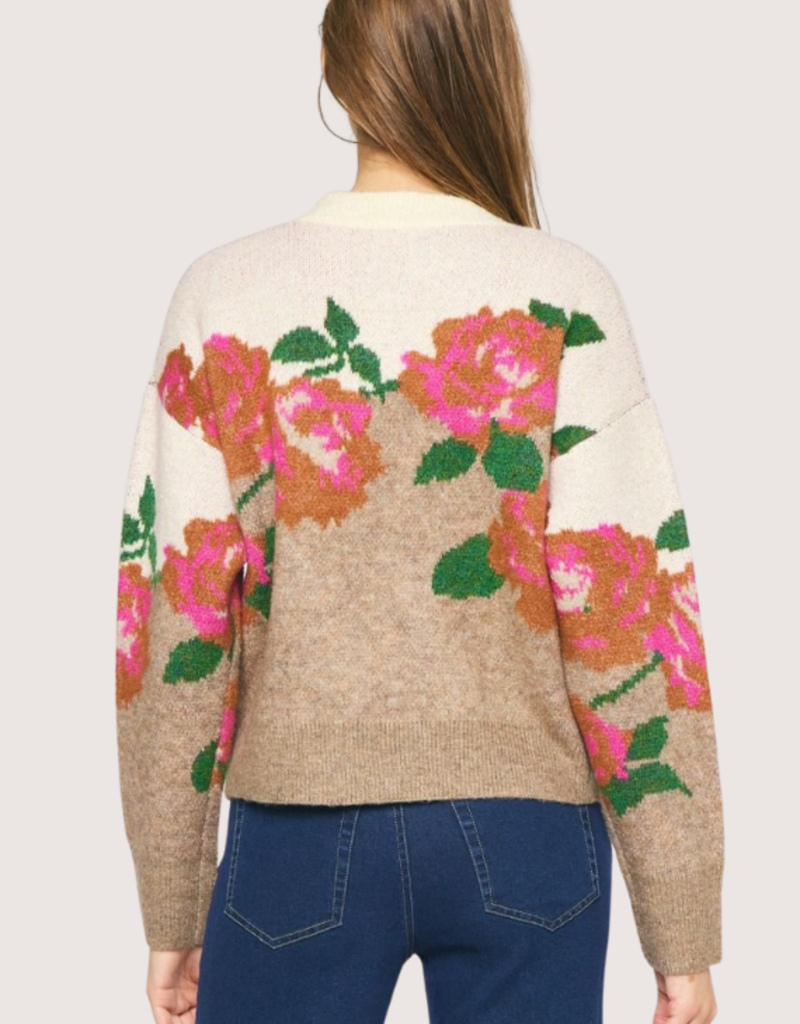 ENTRO Mocha Print Sweater