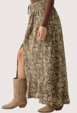 PROMESA Pine Green Printed Skirt