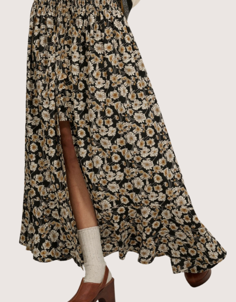 PROMESA Black Printed Skirt