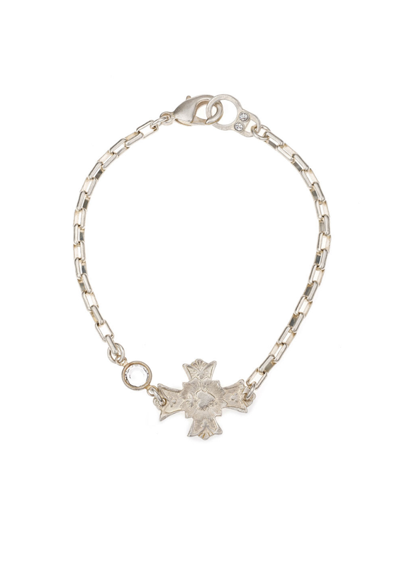 FRENCH KANDE Loire Immacule Bracelet with Euro Crystal Silver