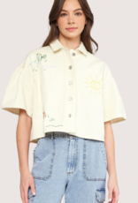 ENTRO Natural SS Button Up Top