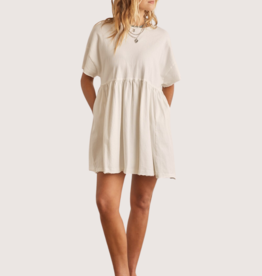 IN FEBRUARY Off White SS Cotton Babydoll Dress