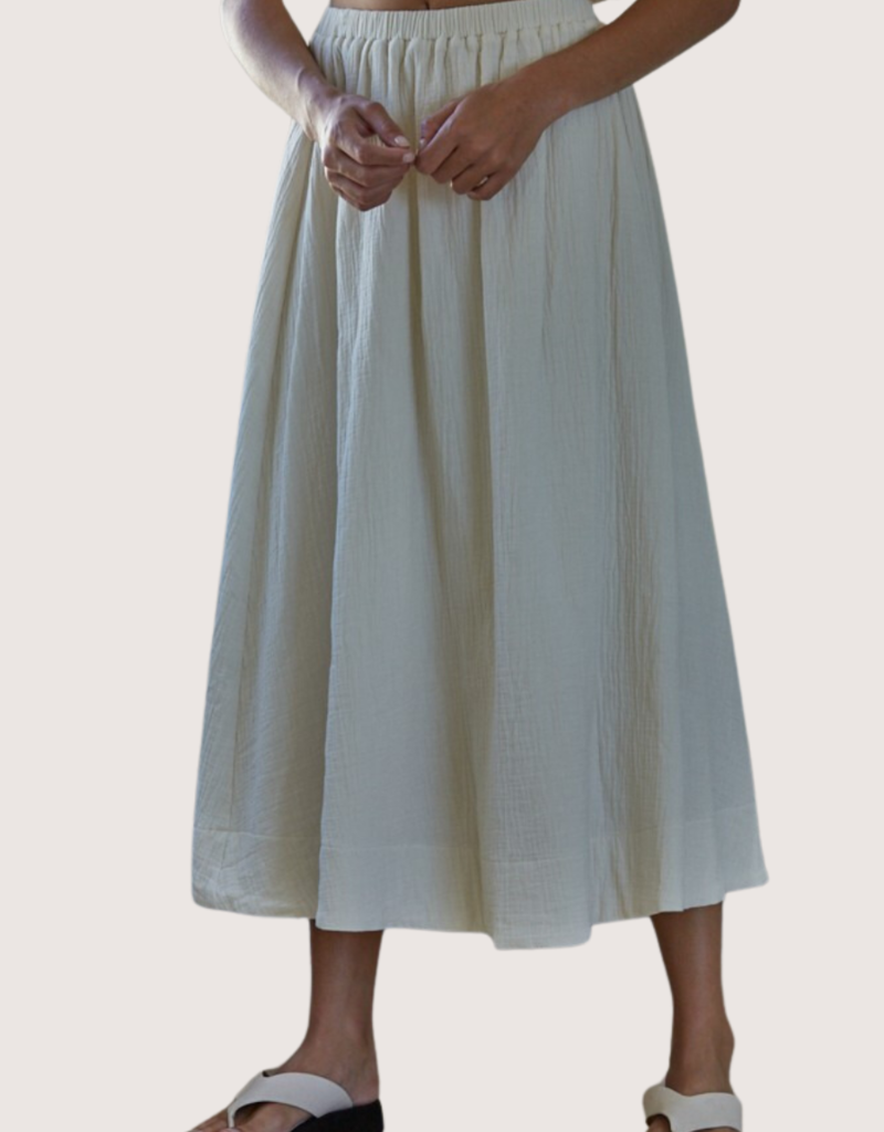 BY TOGETHER Ivory Shelby Woven Skirt