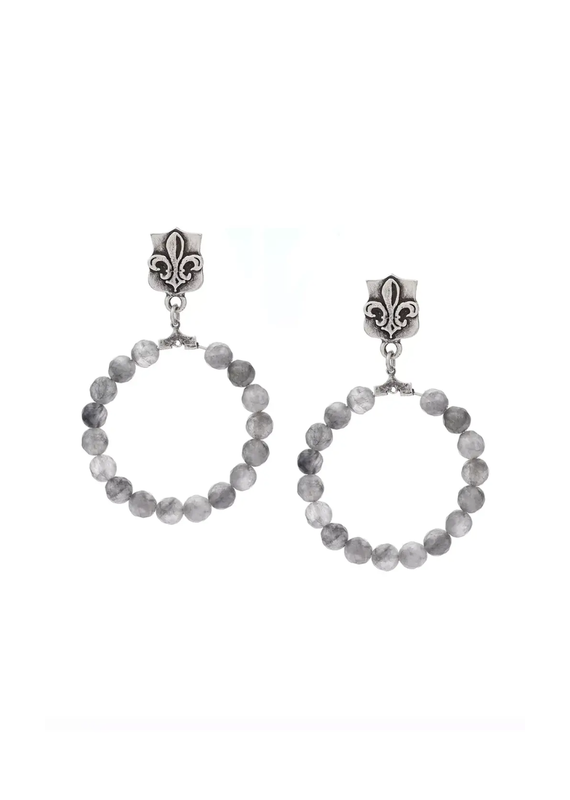 FRENCH KANDE The Dahlia Earrings - Cloudy Quartz