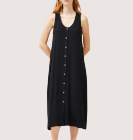 GRADE & GATHER Black Sleeveless Button Up Dress