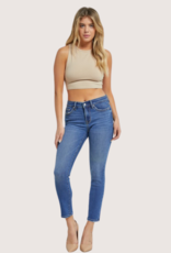 MICA DENIM Mid Rise Cigarette Ankle Jeans