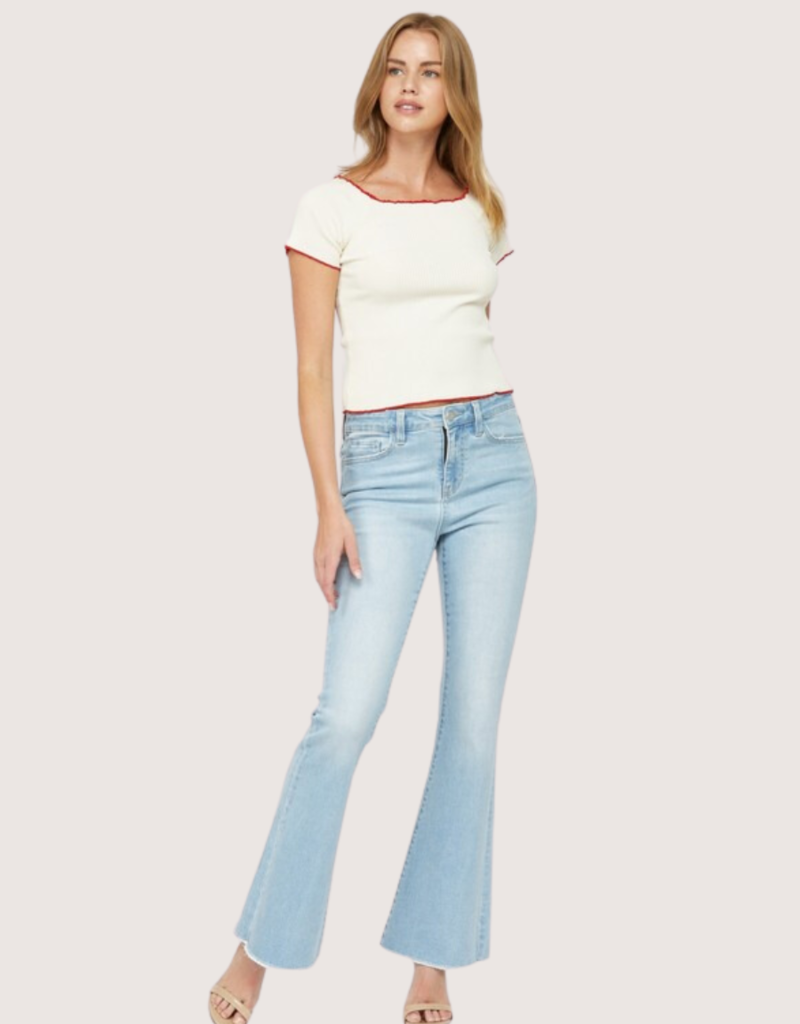 MICA DENIM Yale Blue High Rise Flare