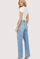 MICA DENIM High Rise Wide Leg Slant Pocket Jeans