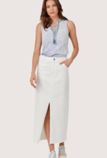 MYSTREE Off White Washed Front Slit Skirt