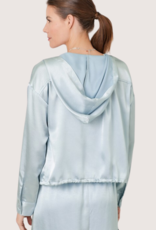 MYSTREE Powder Blue Satin Adjustable Hoodie