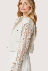 MYSTREE Ivory Crochet Sleeve Jacket