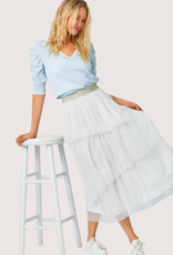 MYSTREE Ivory Tiered Ruffle Tulle Skirt