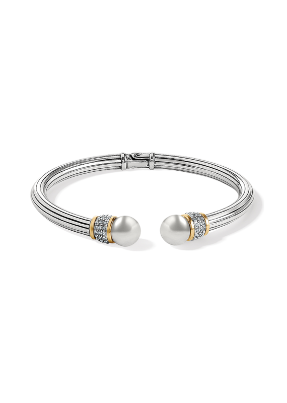 BRIGHTON Meridian Open Hinged Silver/Gold Bangle