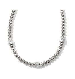 BRIGHTON Meridian Petite Beads Station Necklace Silver